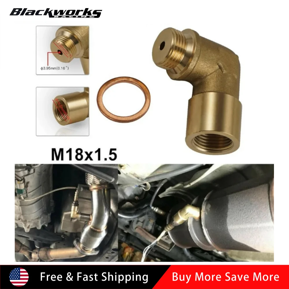 

M18 X 1,5 латунный фитинг, универсальный комплект разъемов для выхлопных газов P0420 P0430, 90-градусный O2, инструменты для удлинителя прокладки датчика кислорода