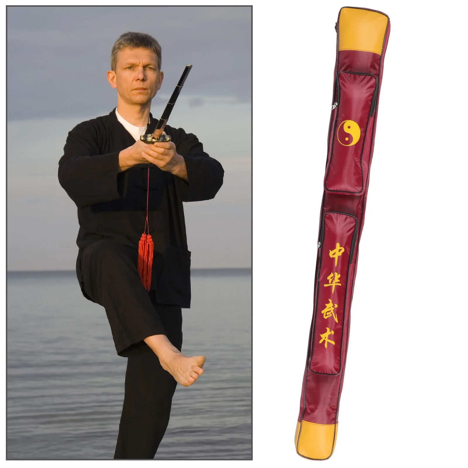 حقيبة حمل سيف قماشية ممتازة، حقيبة تخزين بسحاب طويل، خفيفة الوزن، مقاومة للاهتراء، للسفر في الهواء الطلق #4