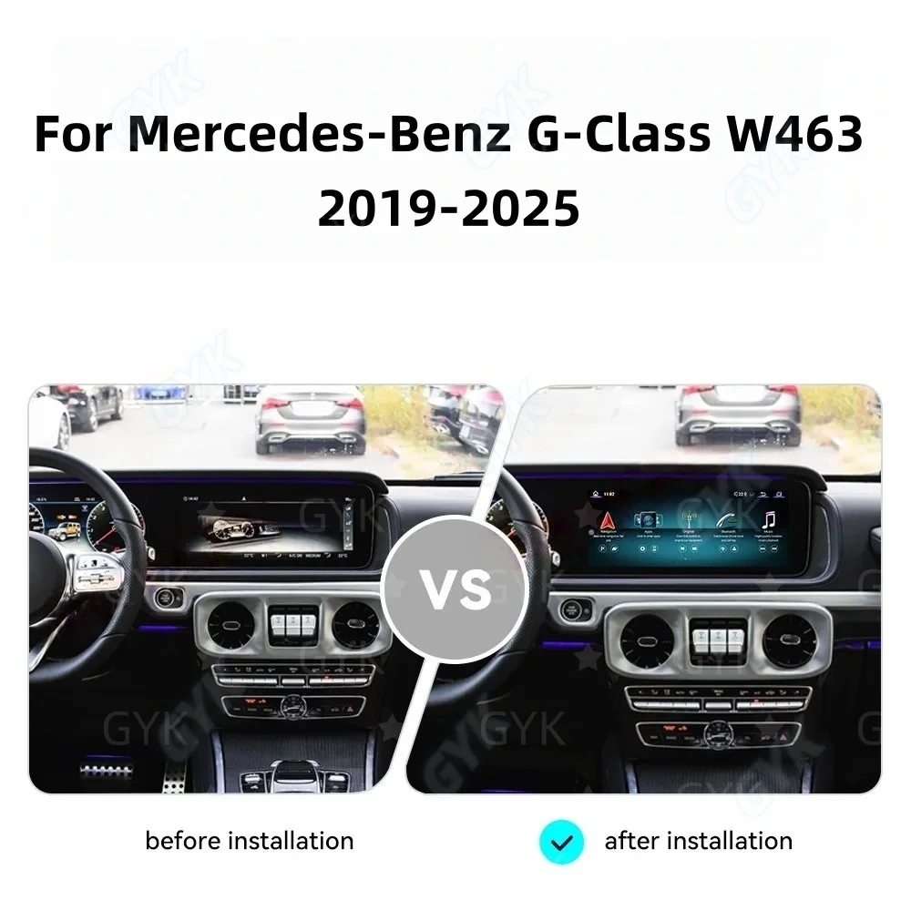 Picture 3: Dual Screen Carplay Car Multimedia Player For Mercedes-Benz G-Class W463 2019-2025 Android Auto GPS Navigation Bluetooth 5.0 Hea