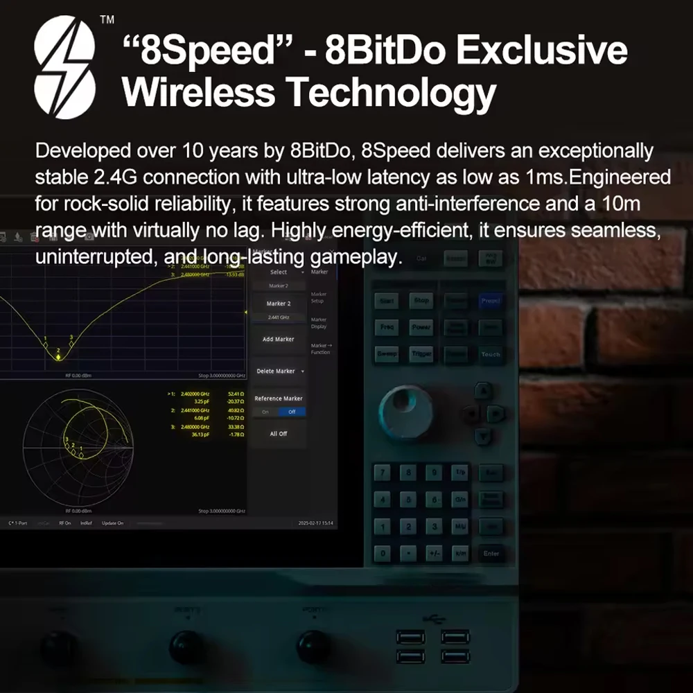 Neues 8BitDo Ultimate 2 Wireless Controller Gamepad mit exklusiver 8-Gang-Technologie TMR RGB-Beleuchtungsjoysticks für PC Android