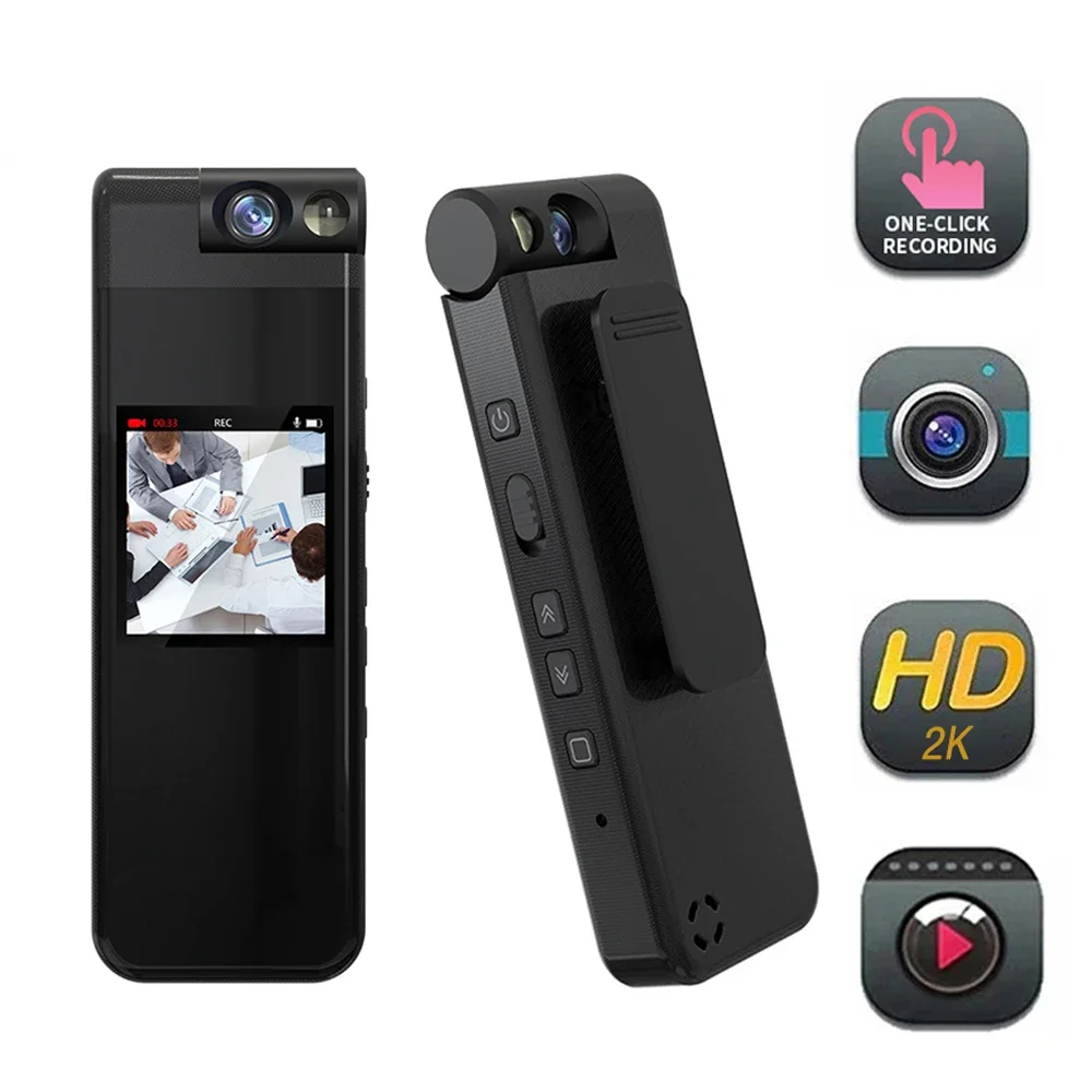 

2K H.264 Mini Camera Portable Digital Video Recorder Small Body Camera With Back Clip Sports DV DVR Video Surveillance Camcorder