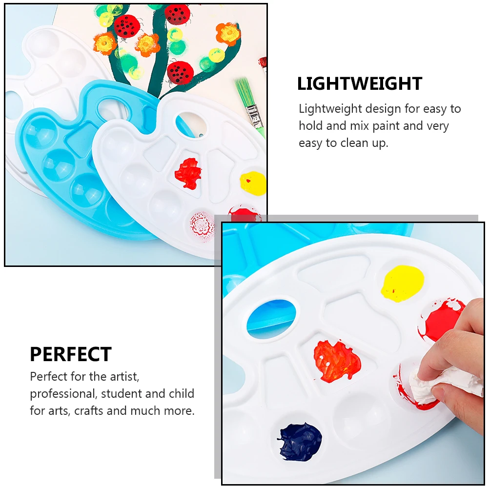 

8 pcs Plastic Color Mixing Painting For Artists Watercolor Pigment Trays Durable Lightweight Color Display Plate Art Drawing