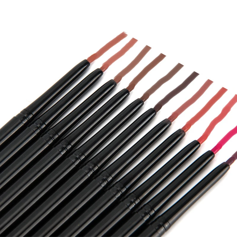 Creamy Lip Liner Custom Logo Retractable Waterproof Long-lasting Private Label Matte Makeup Smoothly Lip Pencil Rotation