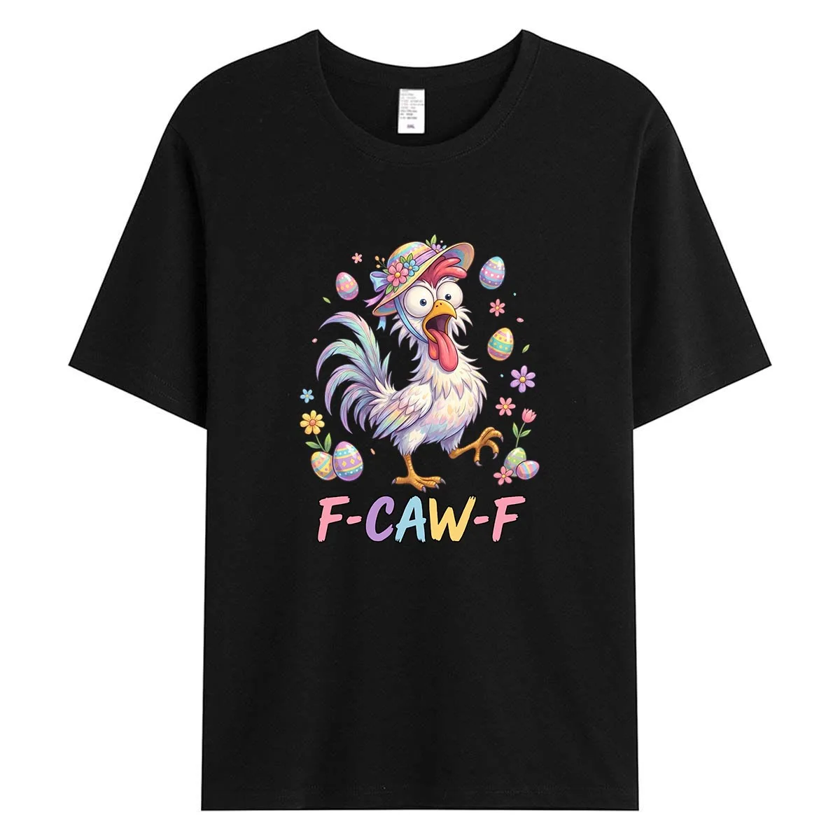 

Funny Crazy Chicken Easter Bonnet Women T-Shirt Sarcastic Farm Animal Graphic Tee F Caw F Summer Cotton Tops Casual