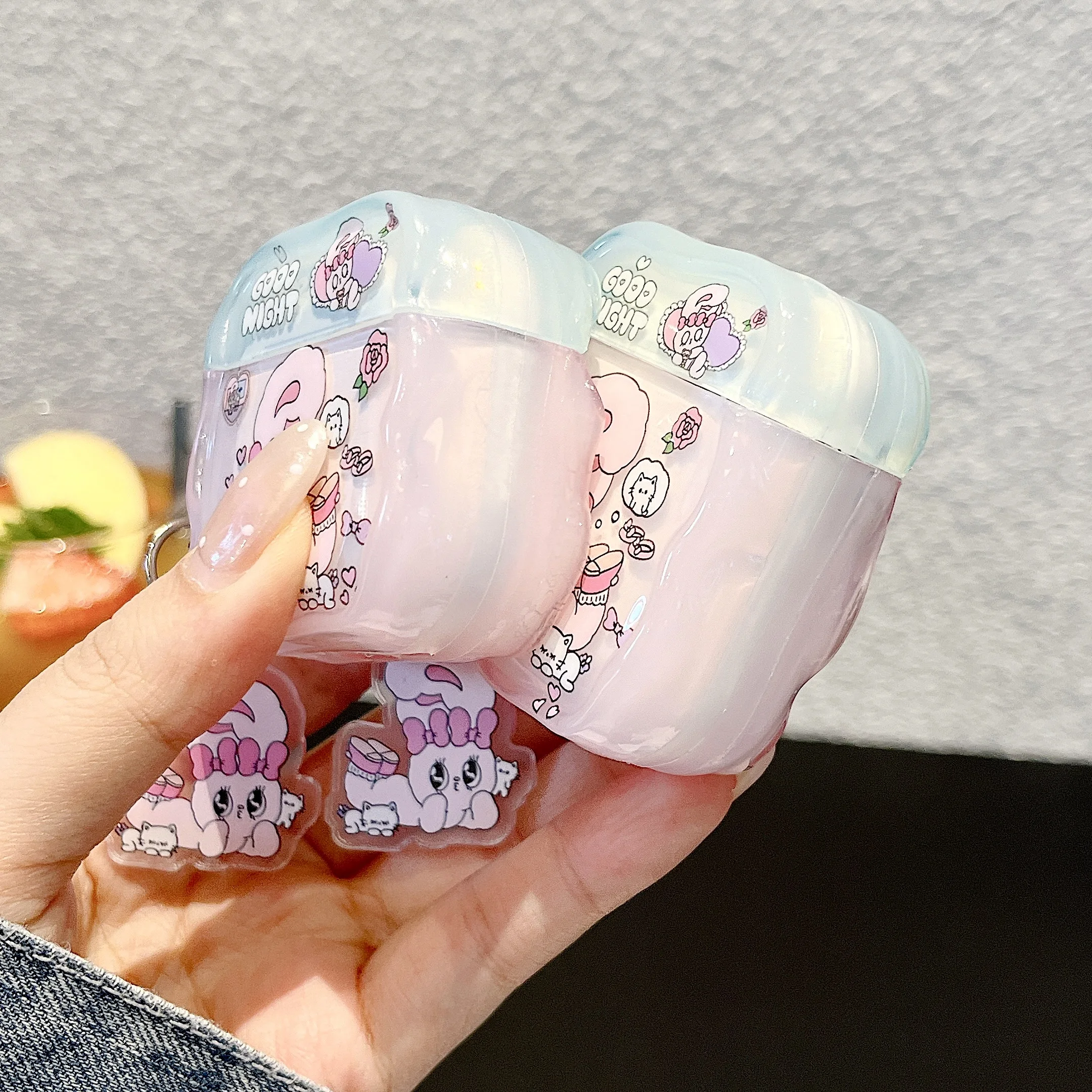 Earphone Cases For AirPods Pro3/Pro2 Soft Cover, Cute Esther Bunnyar Cartoon Anti-Drop Case For AirPods1/2/3/4 generation