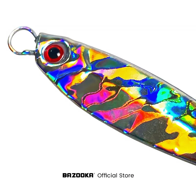 Bazooka Slow Jig Fishing Lure Metal Spoon Jigging Ice Hard Bait Lead Sinking Laser Saltwater Boat Bass Pike Shore Ice Winter