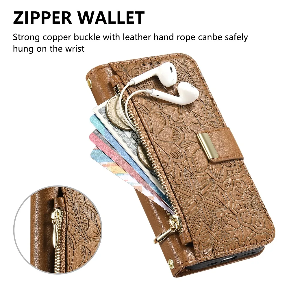 Dla Samsung Z Fold8 5G 2026 Skórzane etui z zamkiem błyskawicznym, wielofunkcyjny portfel na karty, etui Funda Samsung Galaxy Z Fold 8, etui ZFold8 Ultra Coque — zdjęcie produktu 3