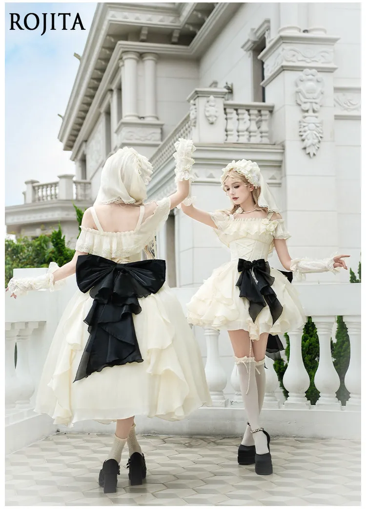 

Waist Fishbone Ruffles Lolita Twins Jsk Summer Elegance Birthday Party Adult Ceremony Dress 2026 Spring Summer New Dresses