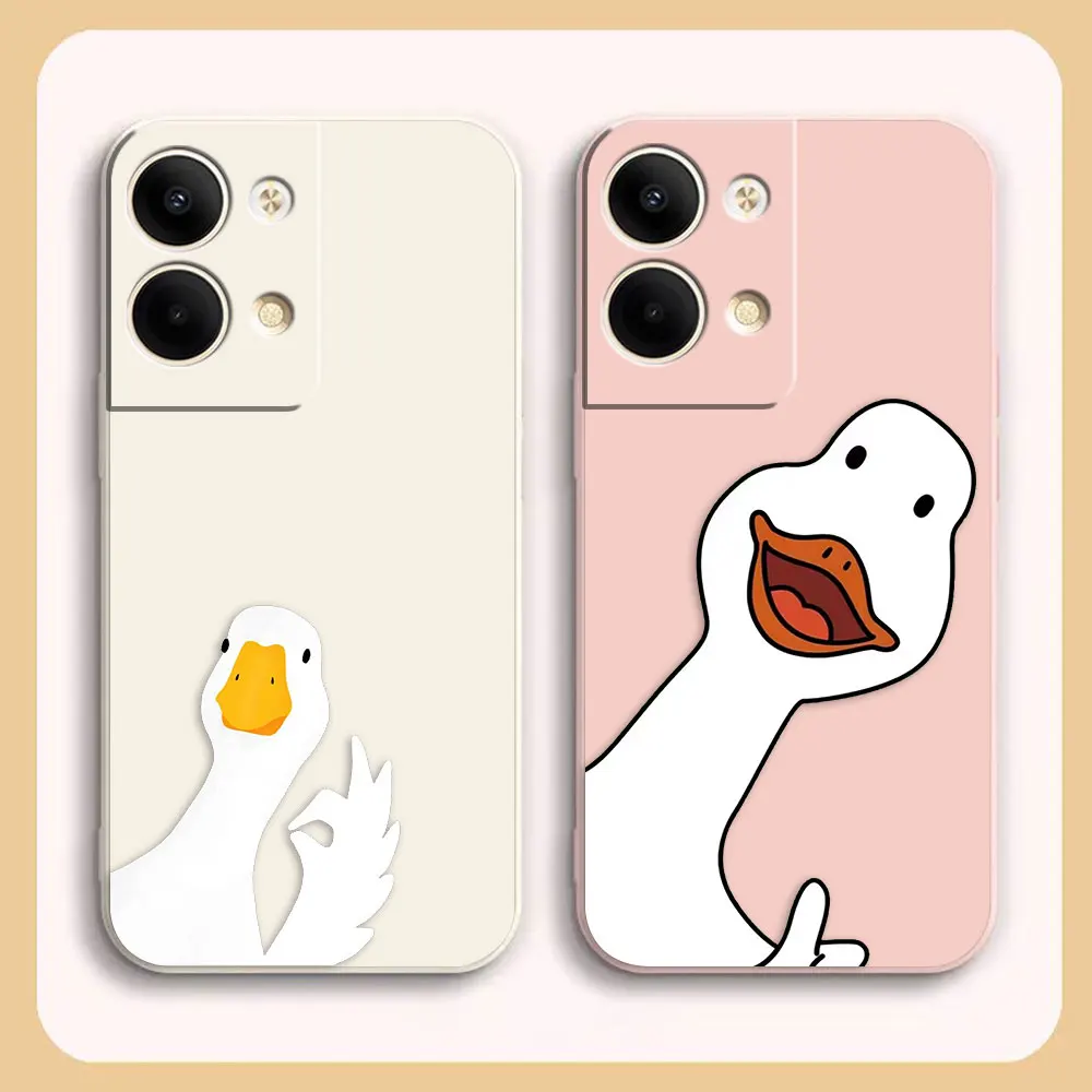 Phone Case For OPPO RENO 8 7 9 6 7SE 5 4 4SE 4 3 4G 5G PRO PLUS Colour Simple Case Cover Funda Cqoue Shell Simple And Chic Duck