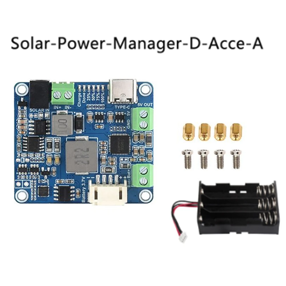 Módulo administrador de energía solar MPPT admite panel solar de 6 V-24 V Módulo de salida regulada tipo C 5 V/3 A