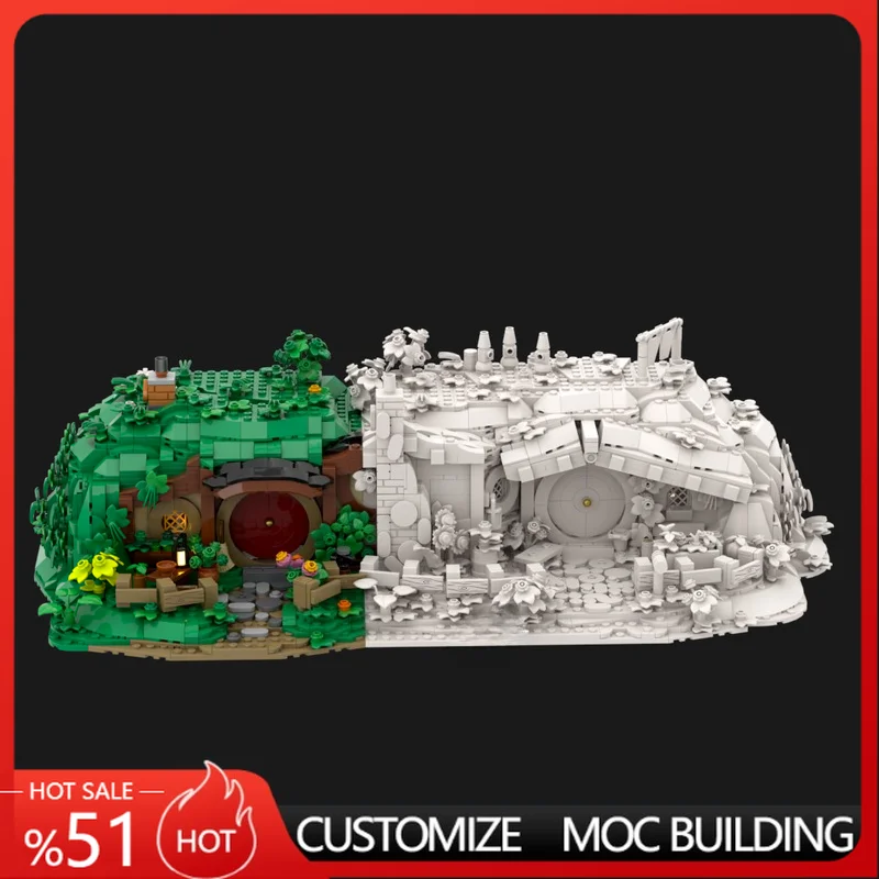 

1586 PCS Forest Cave House Model Building Blocks Green Style Cottage DIY Assembly Educational Toy Gifts For Collection Display