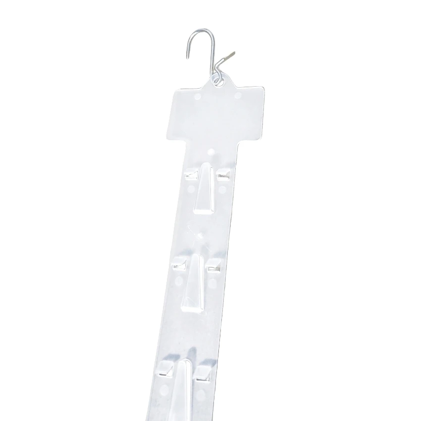 

L62cm Plastic Merchandise Display Clip Strips PP Hanging Holder Products Package in Supermarket 440pcs