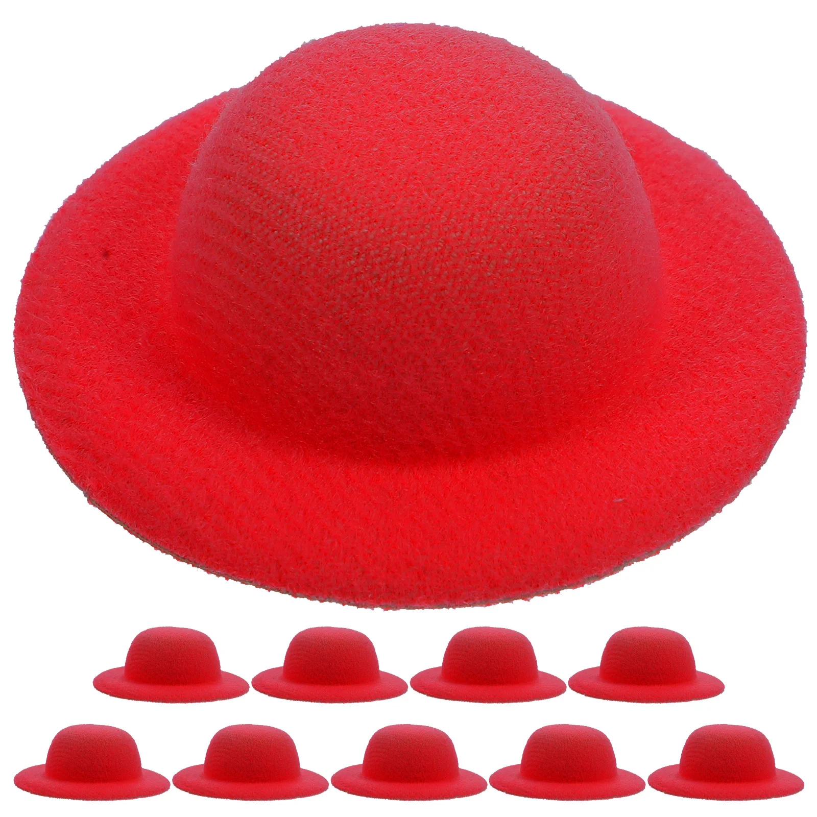 10 Pcs Toys Mini Straw Hat Decor Exquisite House Photo Props Small Weaving Ornament Red Baby