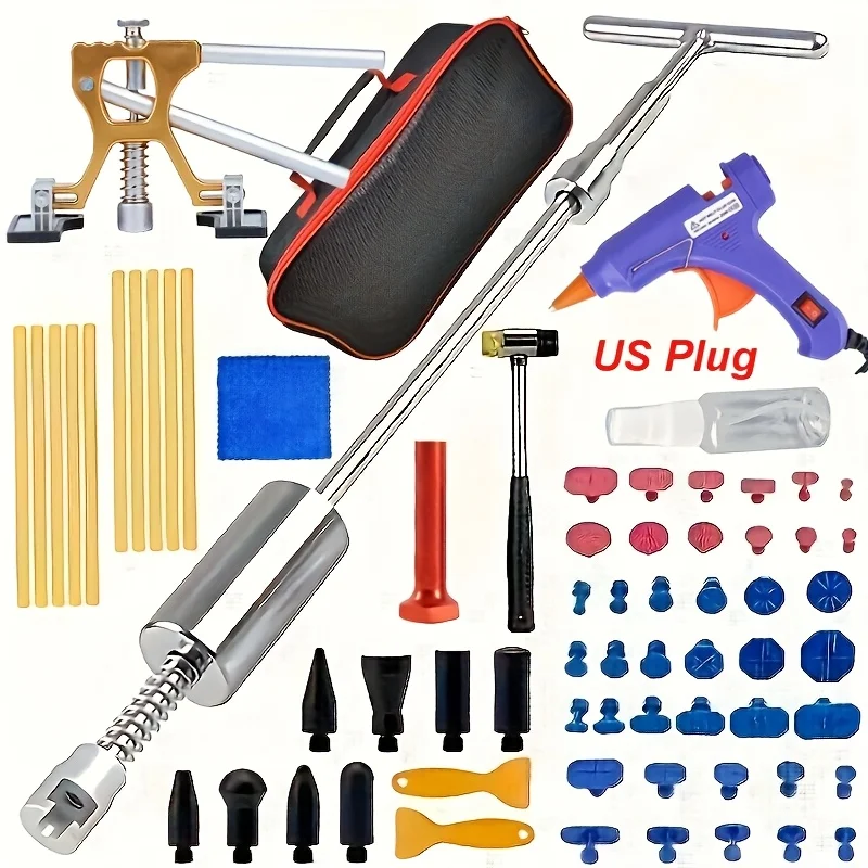 

Paintless Dent Removal Kit with T-Bar Car Puller Removal Kit Slide Hammer Reverse Hammer Tool Body Suction Cup Adhesive