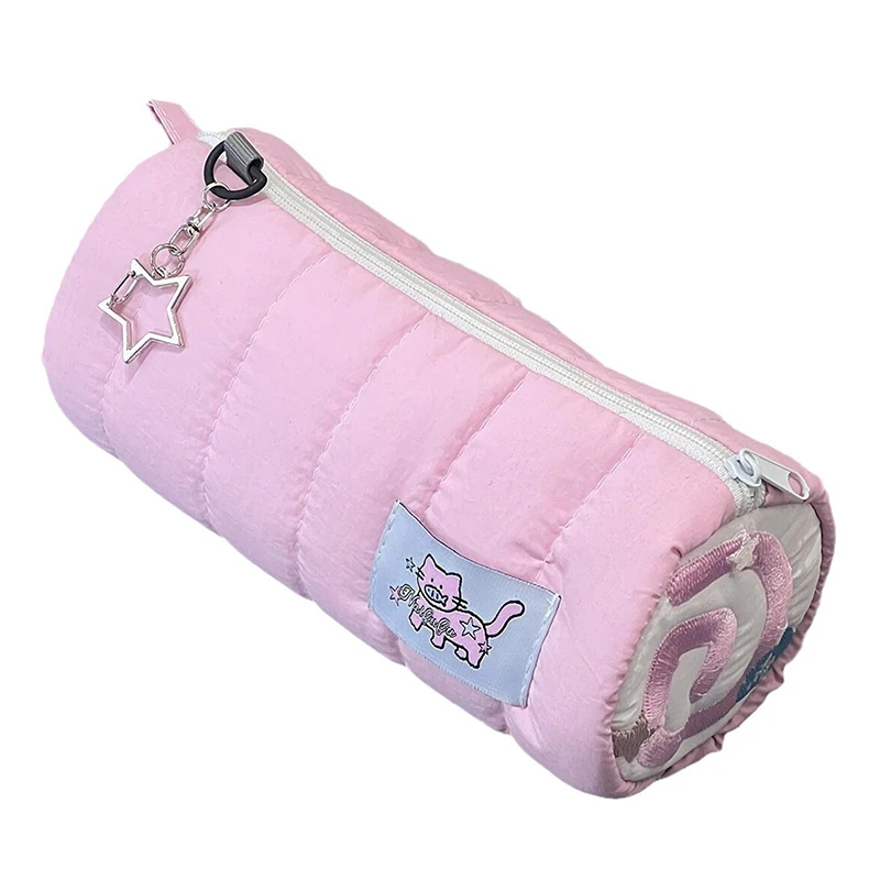 

Розовый рулон полотенец, пенал Kawaii, мягкая сумка для хранения ручек, косметичка с героями мультфильмов, большая емкость, студенческие канцелярские принадлежности, школьные принадлежности