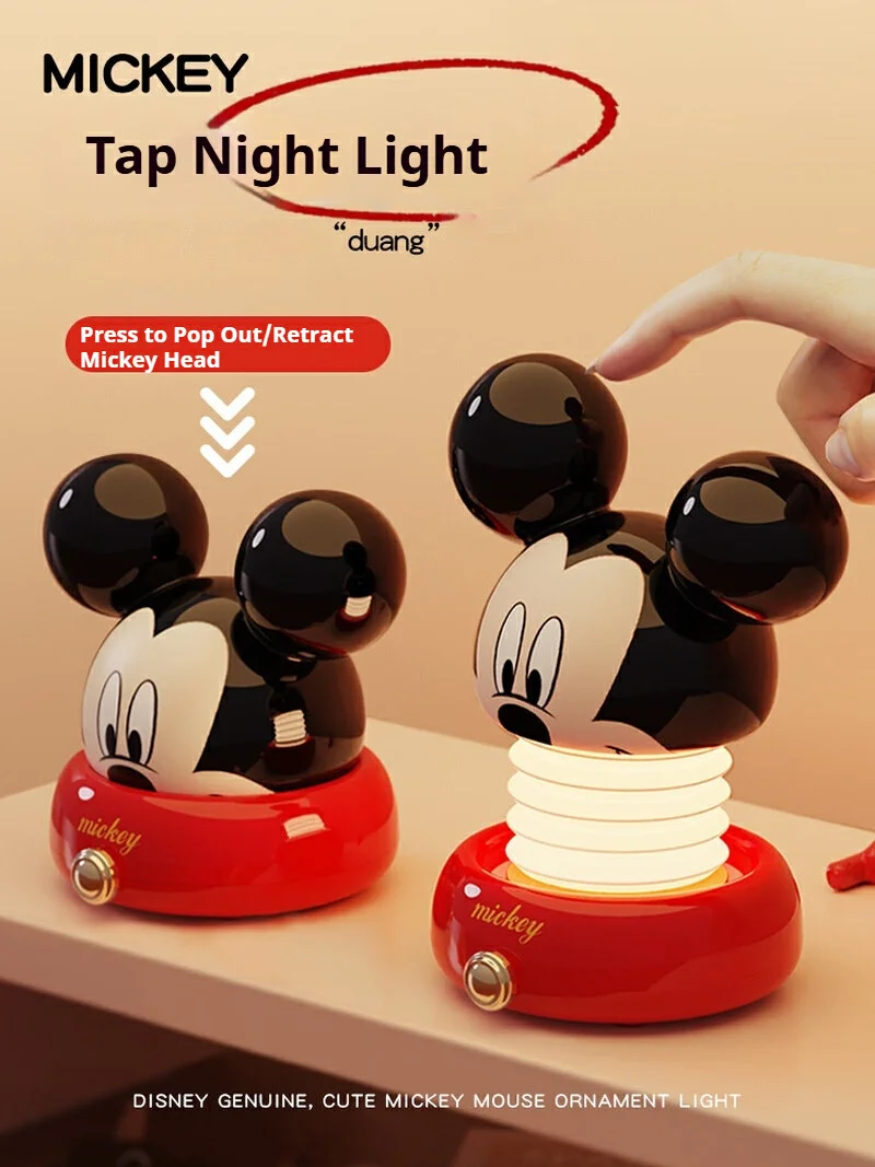 

Mini Mickey Pat Night Light Toys Cute Cartoon Decorative Lamp For Bedside Desk，Girls/Kids Bedroom Atmosphere Decoration Gifts