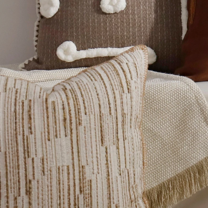 30X70/45X45CM Brown Luxury Throw Pillow Cover Hand Woven Homestay Stamping Waist Cushion Cover Decor Home Decorative Pillowcase