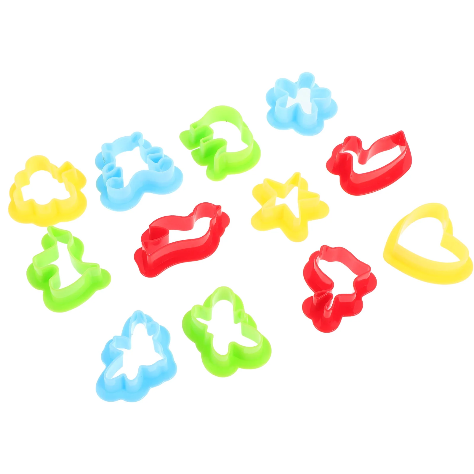 

12 Pcs Colored Clay Molds Cookie Food Cake for Baking Playdough Toys Plastic Cutters