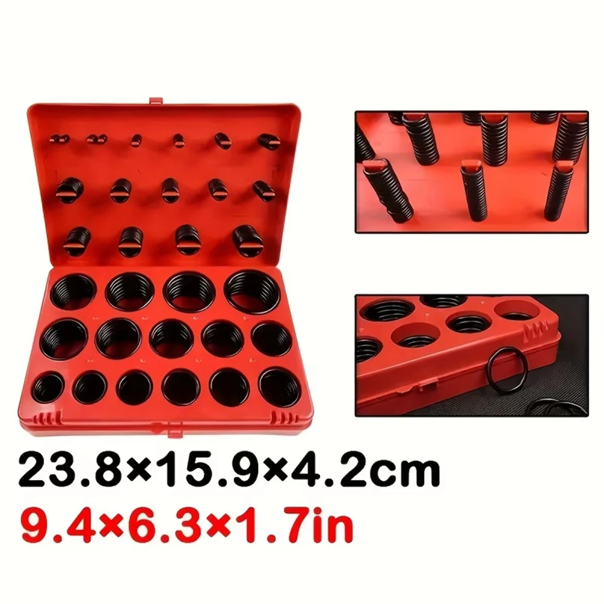 Assorted Size O-Ring Rubber Seal Gasket Kit, Waterproof Oil Resistant Replacement Seal Rings With Storage Case
