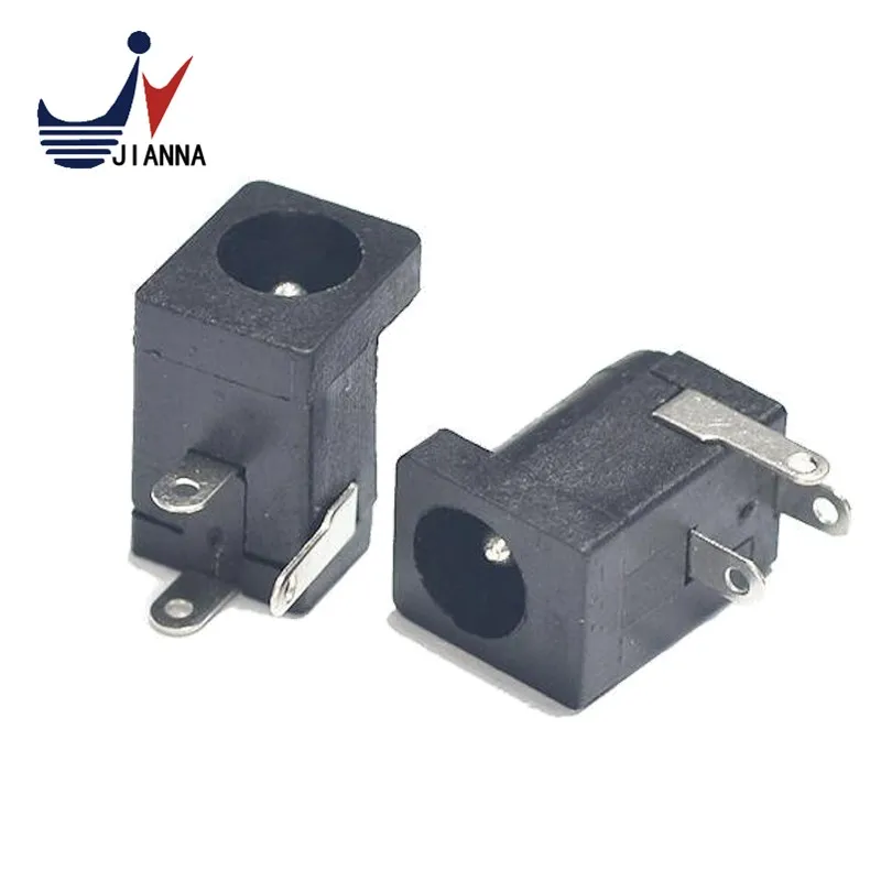 10Pcs DC-005 Black DC Power Jack Socket Connector DC005 5.5*2.1mm 2.1 socket Round the needle