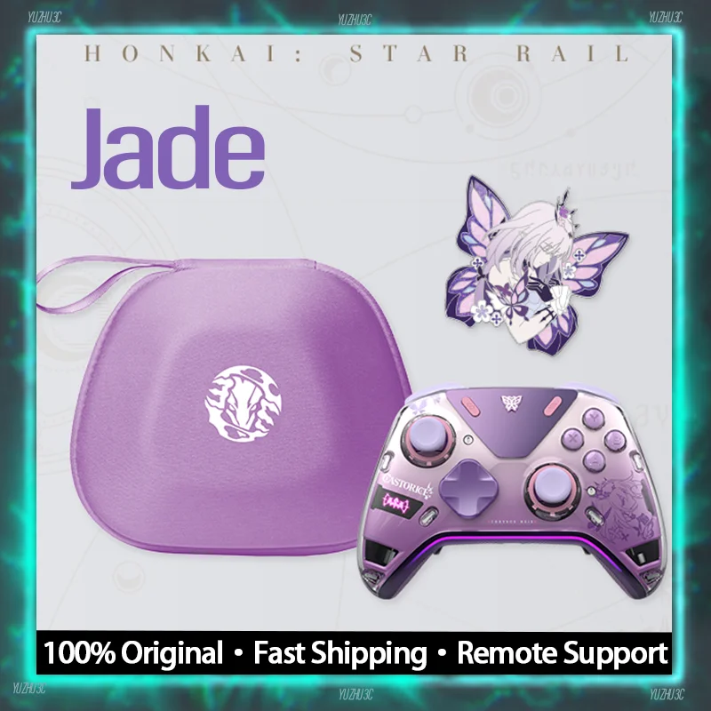 

MiHoYo Honkai Star Rail Jade Беспроводной игровой контроллер Адаптивные линейные триггеры Магнитная зарядная база 1500 мАч 216 МГц Усилитель