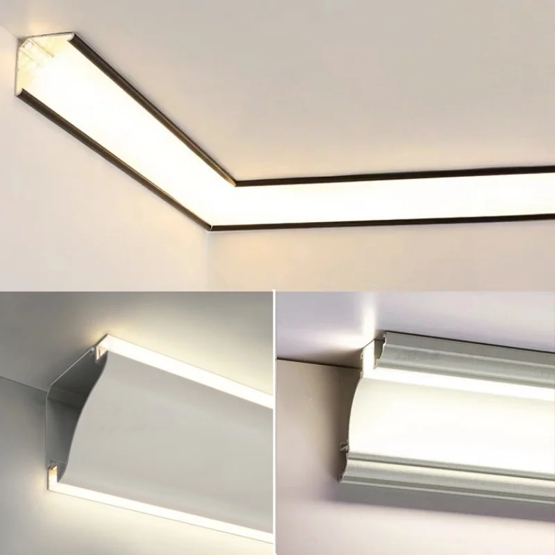 Surface Mounted Wall Gypsum Linear Lamp Top Corner Led Aluminum Profile Ceiling Backlight Channel Home Atmosphere Strip Light