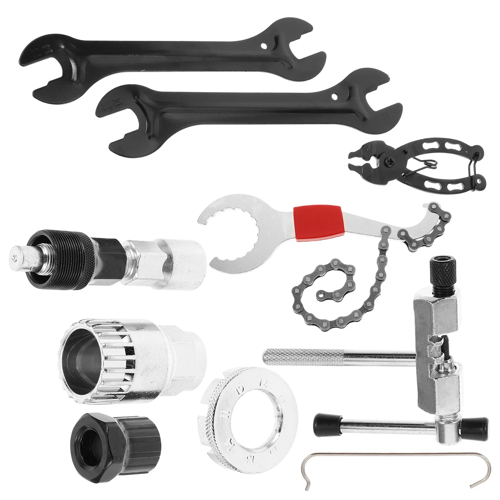 

1 set 1 Set Bicycle Tool Kit Portable Bike Repair Kit For Mountain Bike Maintenance Spoke Wrench Tire Removal Valve Stem Tool