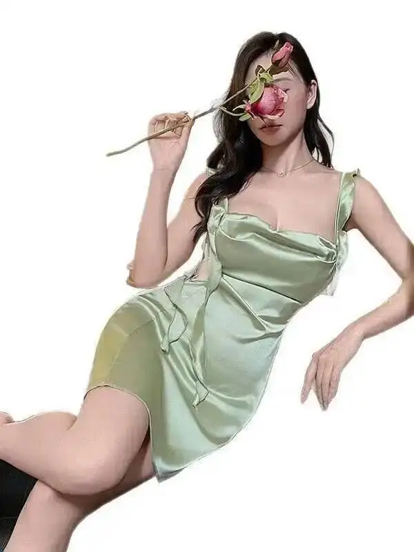 เซ็กซี่Pure Desireชุดผู้หญิงPure Desireหน้าอกPads SlimสวยBacklessลึกV SuspendersแขนกุดElegant M1TR