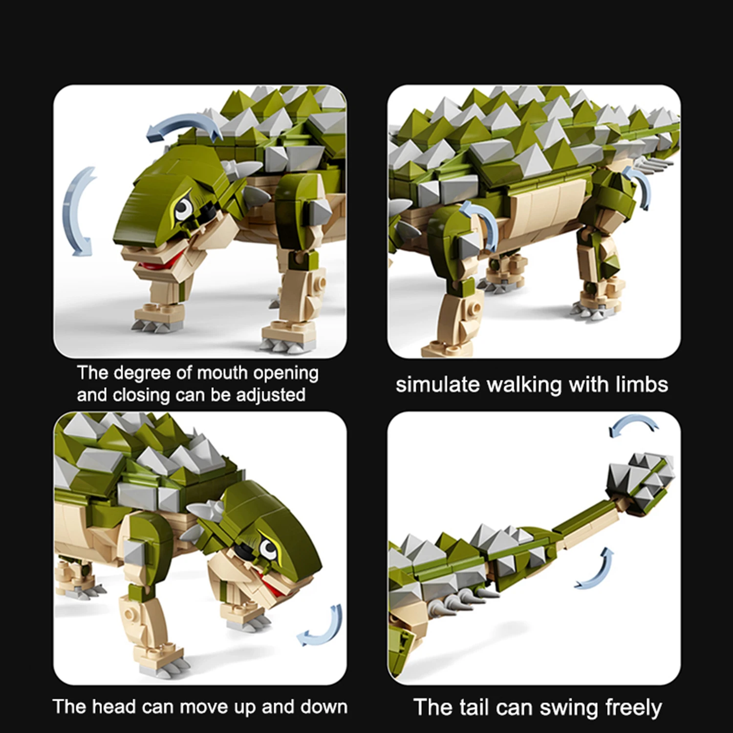 600+PCS Zestaw klocków konstrukcyjnych Dinosaur World Zestaw puzzli do montażu Klocki Kreatywne prezenty edukacyjne na biurko