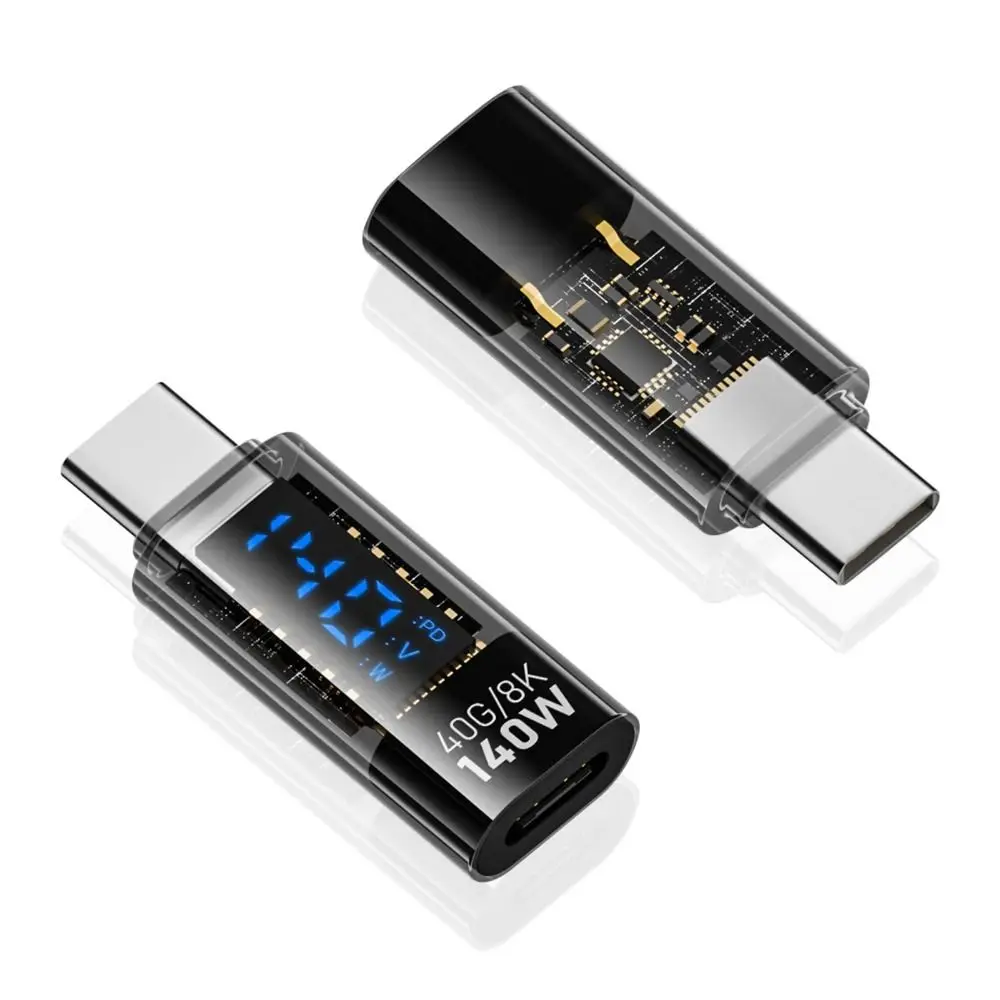 8K 60HZ PD 140W USB-C Adapter Digital LED Display 40Gbps Power Meter Tester Aluminium Alloy Smart Chip for iOS Converter Laptop