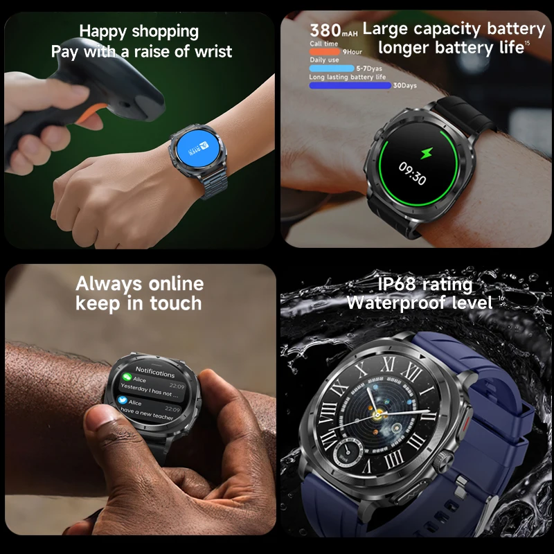 2026 Fashion New Expert level Health ECG+PPG Laser Monitor Uric Acid Smart Watch Men Blood Fat Blood Pressure NFC HD Call Watch