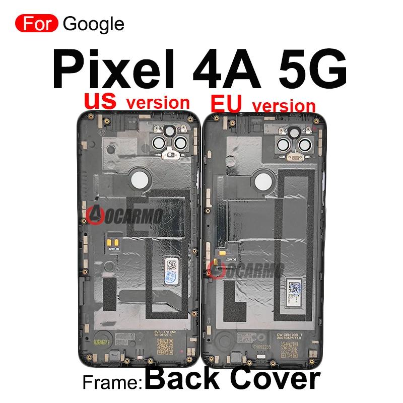 For Google Pixel 4 XL 4xl 4A 4G 5G Middle Frame And Black White Back Cover Plate Housing Frame Replacement Part