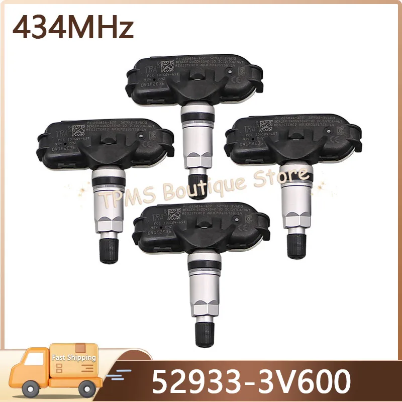 

4 шт., 434 МГц, 52933-3V600, 52933-2Y450, датчик TPMS, система контроля давления в шинах для Hyundai Azera I40 Grandeur Kia Rio