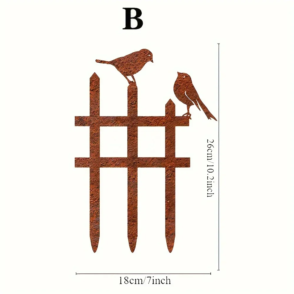Rustic Metal Garden Stakes, Suitable for Birds, Charming and Unique, Outdoor Fence Decorations, Perfect for Valentine's Day, Mother's Day, Anniversary Gifts