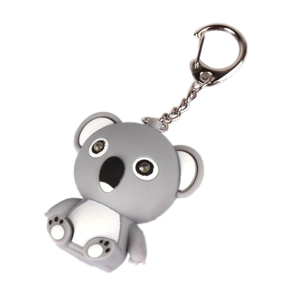 Cartoon Koala LED Sound Keyring Car Key Chain Handbag Hanging Decor Gift Toy Keychain Key Chain for Women Men