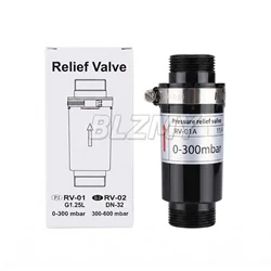 Free Shipping G1 1/4inch 1.2inch PVC RV01 02 0-600 Mbar Safe Pressure Relief Valve for Air Ring Blower Vacuum Pump