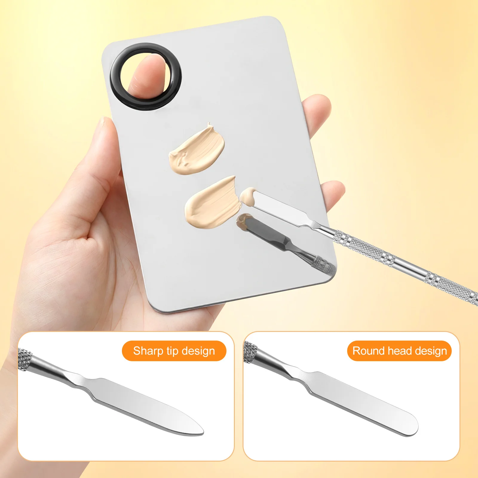 أداة خلط احترافية من الفولاذ المقاوم للصدأ لمستحضرات التجميل، قضيب مزج كريم الأساس، عصا خلط مكياج مزخرفة متينة #5