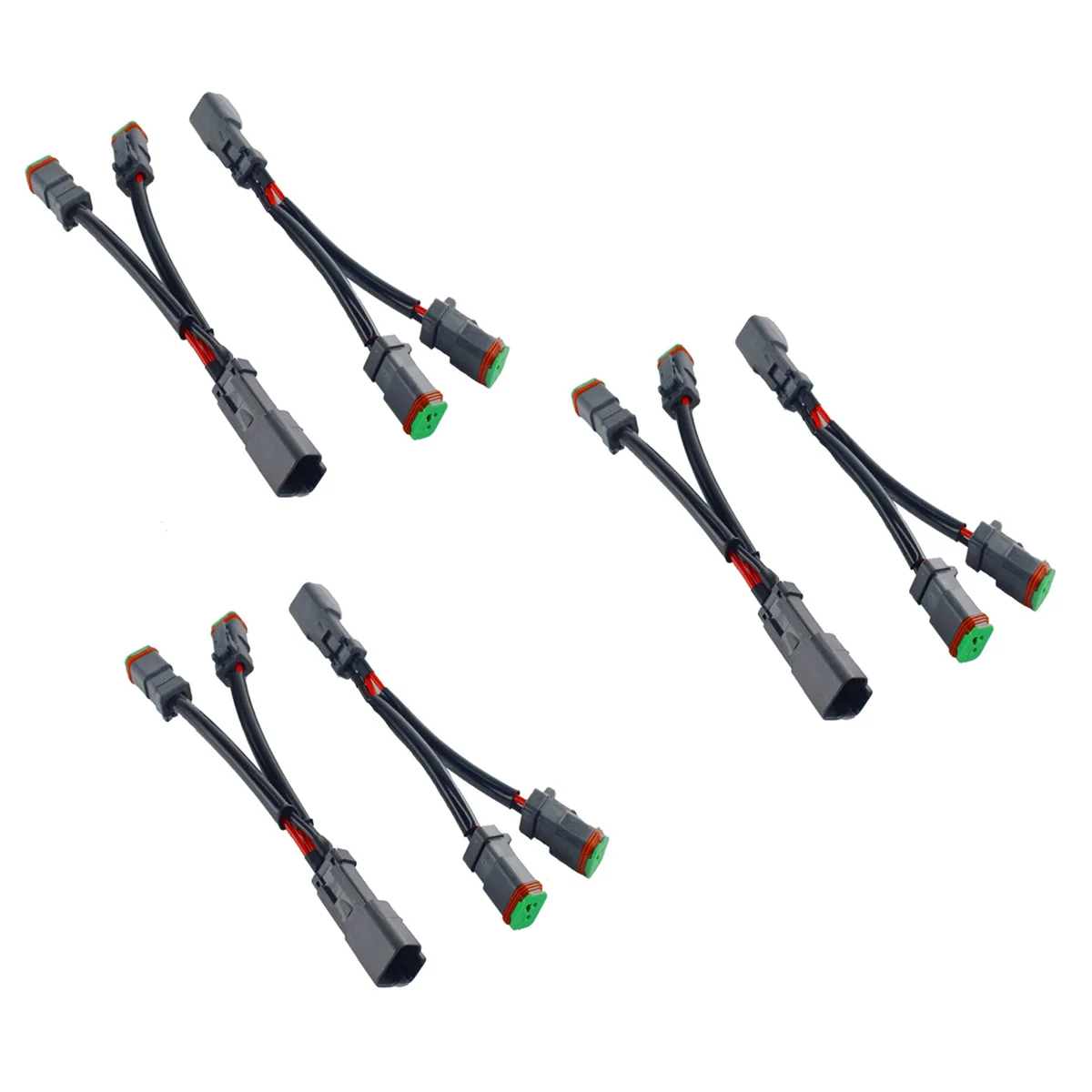 6X Y Type Leads Deutsch DT DTP 2 Pin Socket Adapter for LED Pod Work Light Retrofit Connectors Wiring