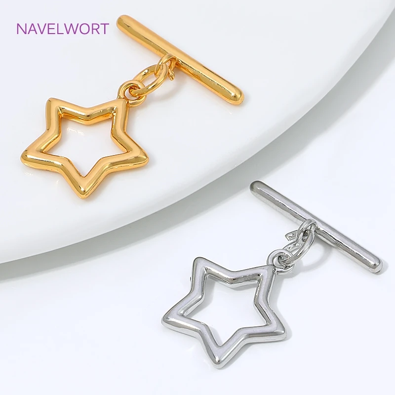 2/4/6 Stück 18K vergoldeter unregelmäßiger Knebelverschluss-Verbinder, Messing-OT-Verschluss für die Schmuckherstellung, DIY-Armbandherstellungsmaterial – Detail 28