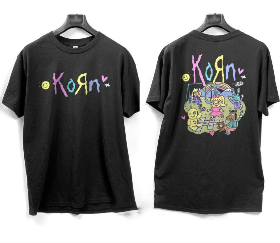 korn playground cartoon black t-shirt