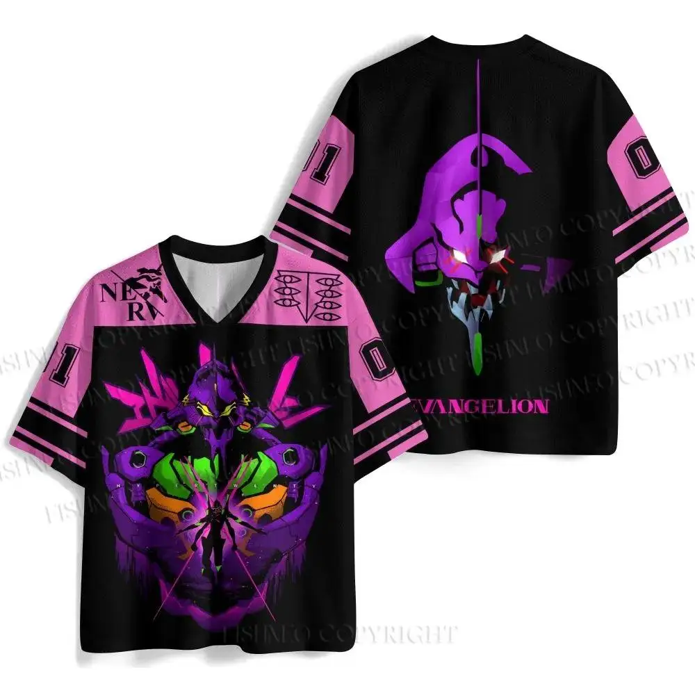 2026 New Century Evangelion EVA Ayane Boli Double Sided Printed Color Contrasting Street Large Loose Quick Drying Family T-shirt