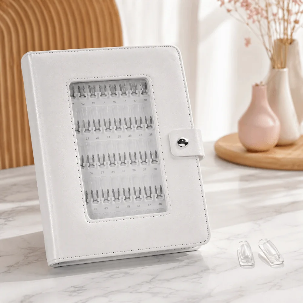 150pcs Transparent Nail Color Display Book Plastic Stainless Steel Nail Polish Card Holder Non Magnetic System Detachable