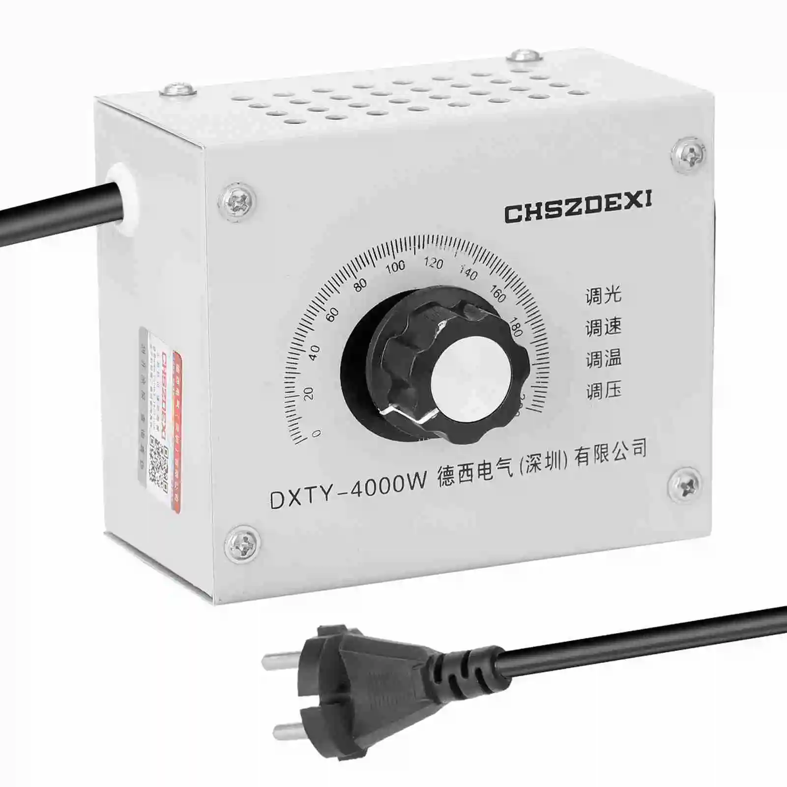 

4000W Compact Variable Voltage Regulator Controller Portable Speed Temperature Light Voltage Adjuatable Dimmer