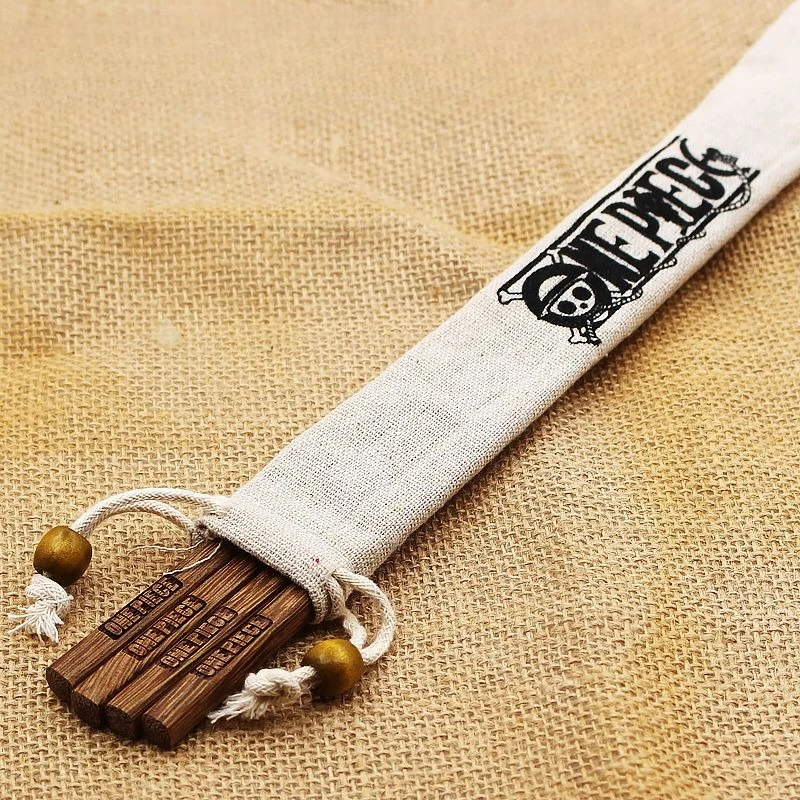 One Piece animation peripheral straw hat Luffy chopsticks kawaii cartoon household solid wood chopsticks restaurant special gift