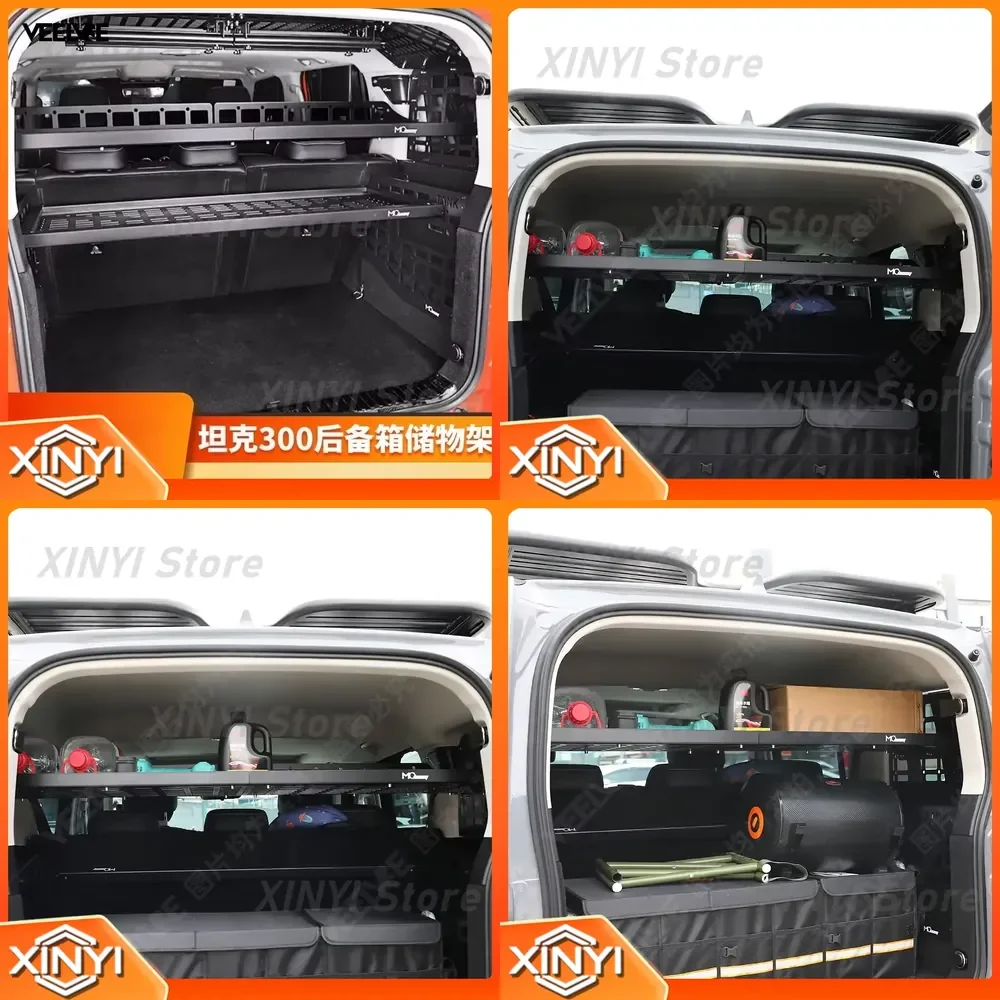 for Tank 300 modified trunk storage racks aluminum alloy left right cargo organizer interior expansion hanging net for SUV