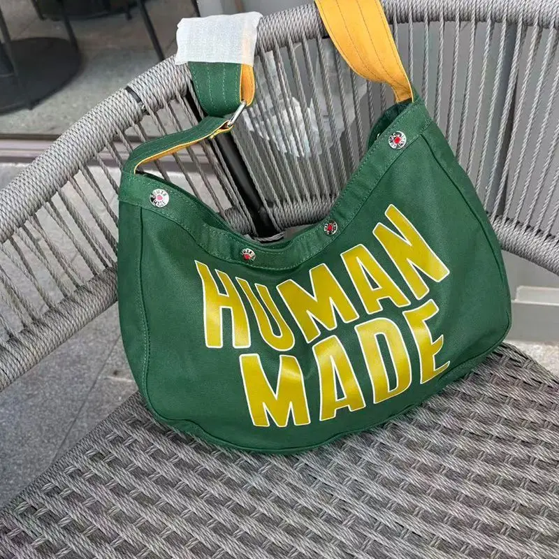 

HUMANMADE Large Capacity Canvas Crossbody Bag Fashion Letter Print Casual Shoulder Messenger Bag for Women
