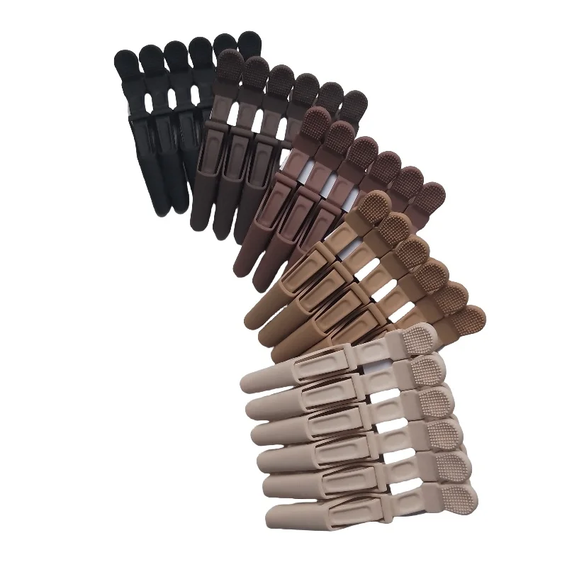 6Pcs Hairdressing Alligator Clip Salon Perm Hair Dye Plastic Hairpin Wig Clip Haircut Partition Styling Clip Supplies