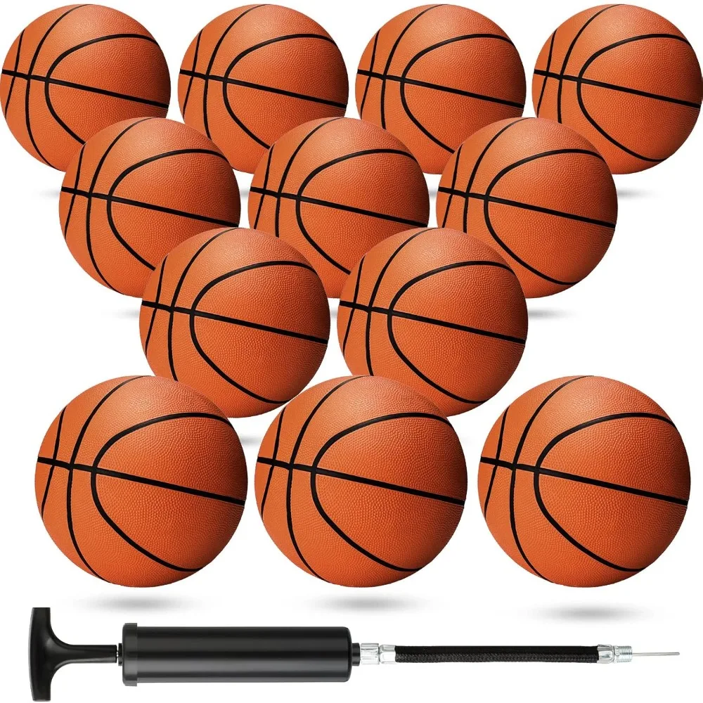 

12 упаковок, размер 7, официальные резиновые баскетбольные мячи диаметром 29,5 дюйма — надувные с насосом, Christian Charity Donation для тренировок и игр