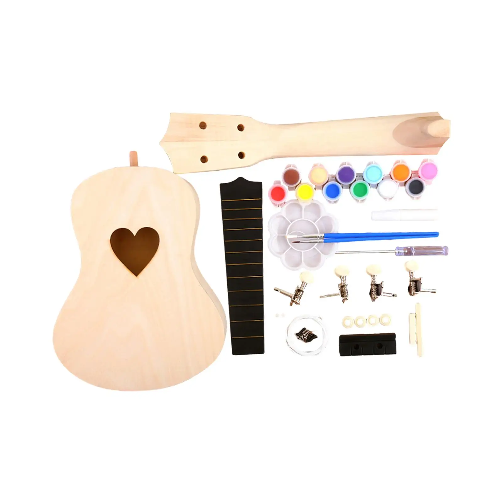 DIY Ukulele s Wooden for Kids Handmade Assembly Toys Unfinished Handwork