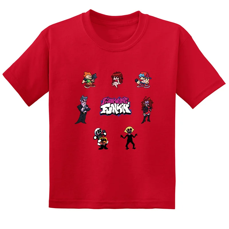 Friday Night Funkin Print Cartoon Kids T shirt Funny Game Baby Boys Girls Clothes Summer Children Cotton Short Sleeve T-Shirt